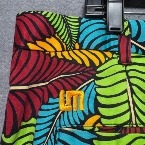 Loud Mouth Golf Shorts Men's 40x10 Tropical‎ Leaf Print Flat Front Casual Shorts - Picture 3 of 5